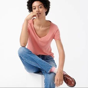 Jcrew Vintage cotton vneck tee in pink